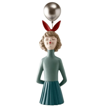 Girl Balloon Statue with Skirt and Bunny Ears, Girl Balloon Statue, Unique Gift Statue, Girl Sculpture Decor, Girl Balloon Sculpture, Girl Balloon Decor, Girl Balloon Objects