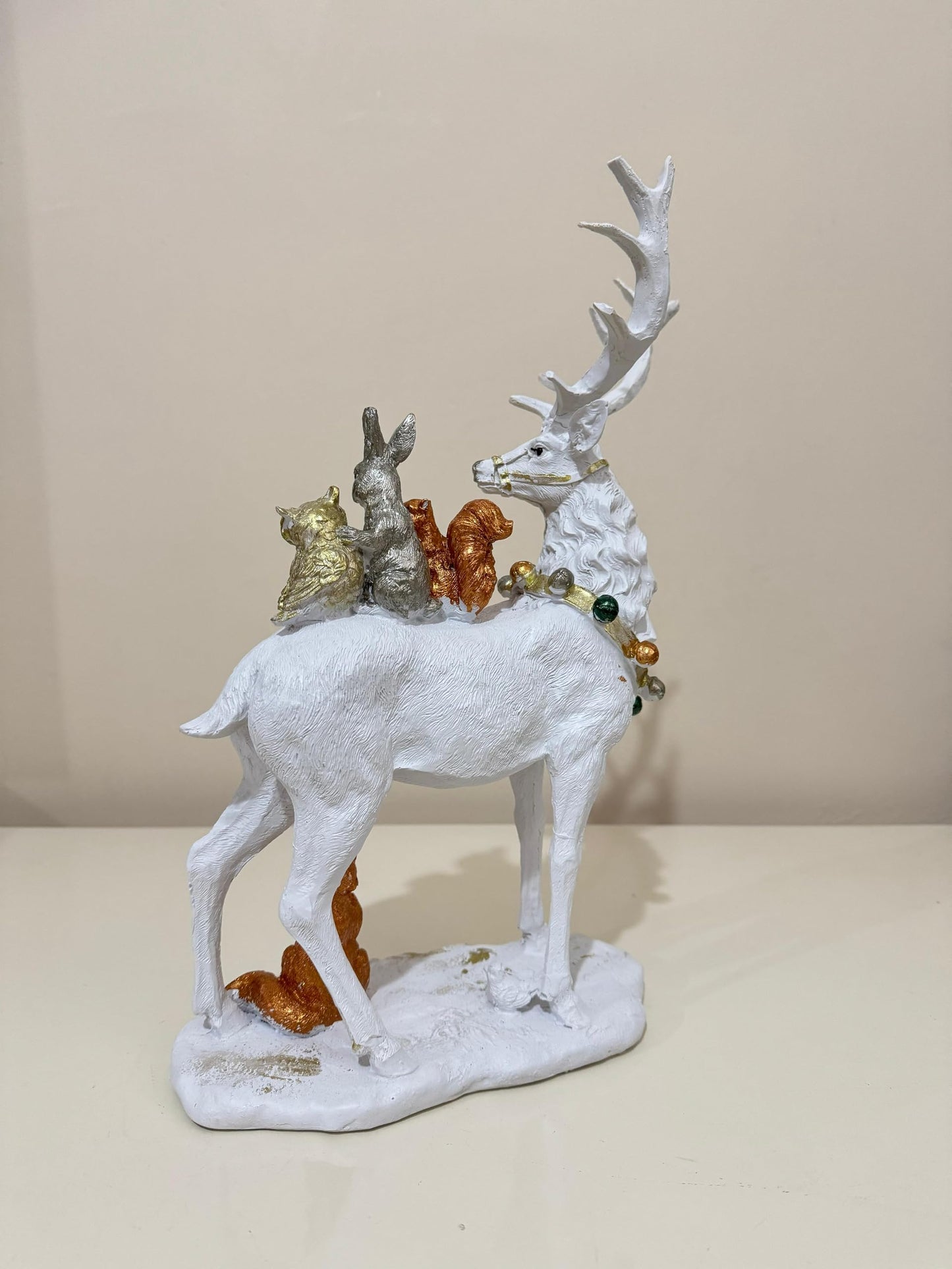 Deer Figurine, Christmas Deer Sculpture, Holiday Deer Statue, Festive Home Decor, Winter Deer Figurine, Christmas Tabletop Decor, Christmas Deer Decor, Christmas Deer Sculpture, Deer Decor