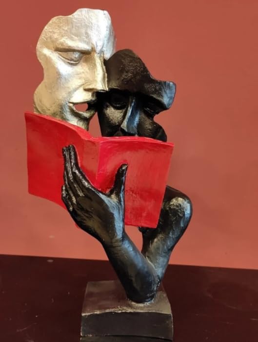 Couple Reading a Book Sculpture, Romantic Book Lovers Gift, Reading Couple Statue, Book Reading Art Decor, Book Lover Statue, Love Statue, Book Statue, Book Decor