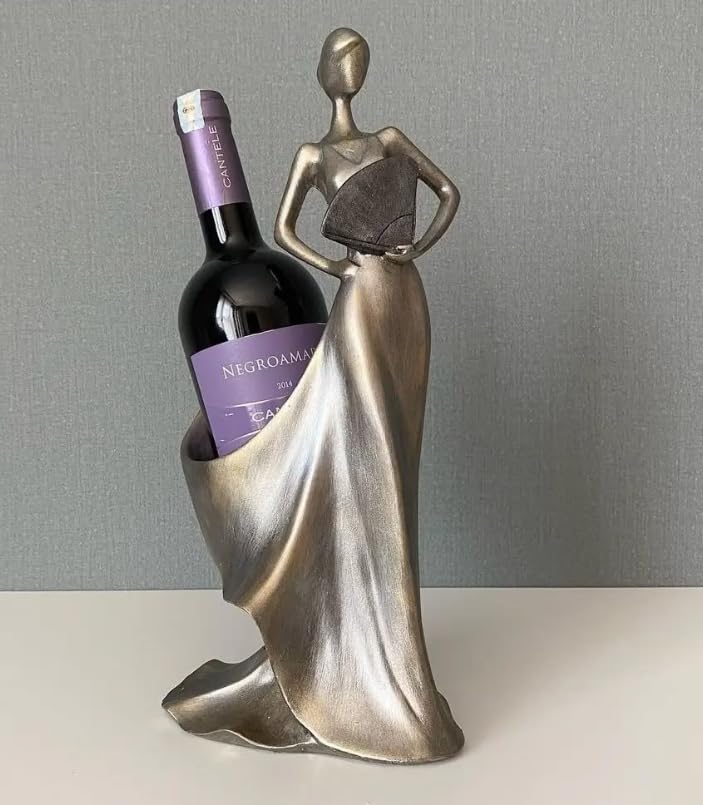 Elegant Woman Wine Rack Sculpture, Lady Wine Holder Statue, Woman Wine Rack, Modern Woman Sculpture Wine Rack, Artistic Bar Decor