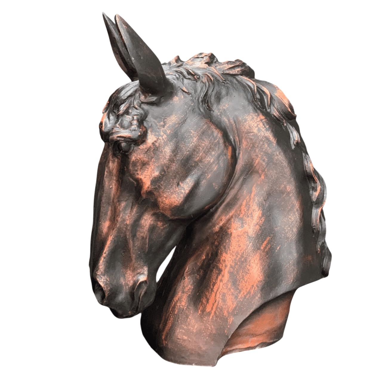 Handmade Horse Head Statue, Elegant Horse Figurine, Horse Head Statue, Horse Sculpture Art, Polyester Horse Statue, Elegant Horse Decor