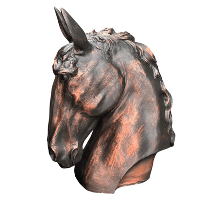 Handmade Horse Head Statue, Elegant Horse Figurine, Horse Head Statue, Horse Sculpture Art, Polyester Horse Statue, Elegant Horse Decor