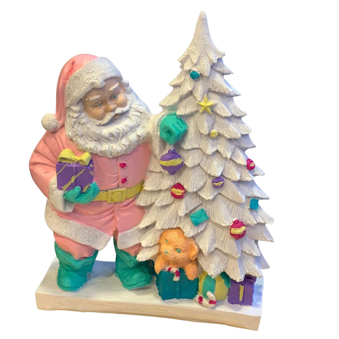 Santa Claus Figurine with Gift Boxes, Christmas Gift, Hand-Painted Sculpture, Christmas Ornaments, Chrismtas Decor, Christmas Tree Sculpture, Santa Sculpture, Santa Decor
