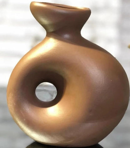 Holey Ceramic Vase, Nordic Style Vase, Round Vase with Hole, Decorative Vase for Dried Flowers, Scandinavian Style Vase, Boho Vase, Ceramic Vase, Round Vase, Scandinavian Vase