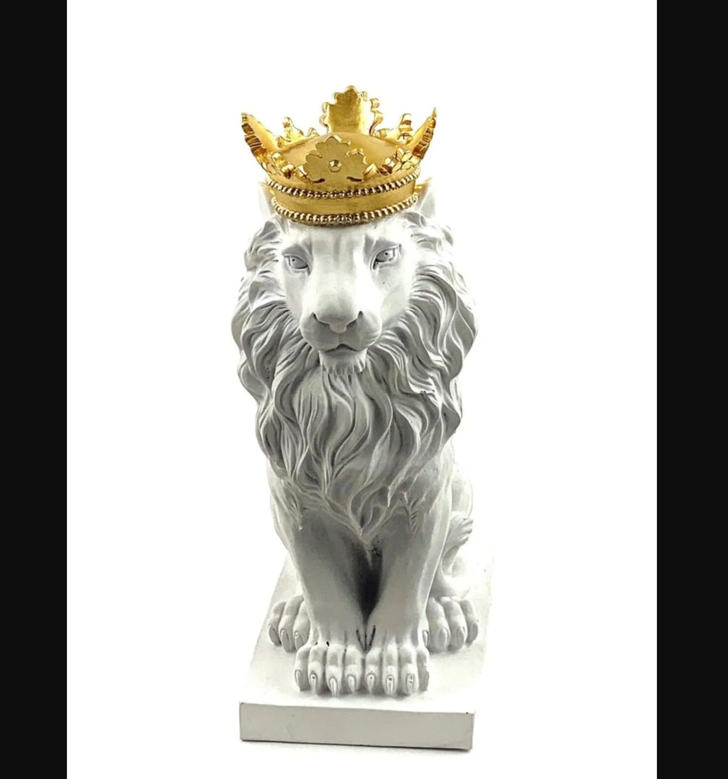 Regal Lion Statue With Crown, Crowned Lion Sculpture, Royal Jungle King Figurine, Royal Themed Home Decor, Lion Crown Figurine, Lion Crown Sculpture, Lion Crown Decor