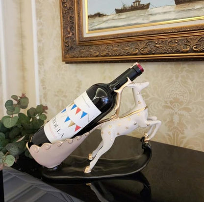 Elegant Deer Wine Rack Sculpture, Decorative Wine Rack with Deer Figure, Stylish Deer Wine Rack Statue, Stylish Animal Bar Decor,