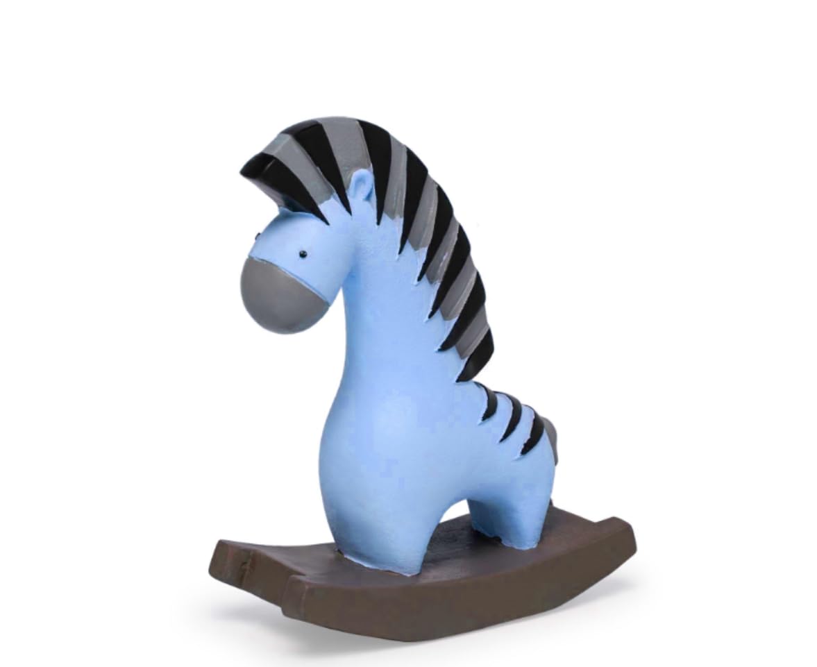 Minimalist Zebra Statue with Rocking Base, Polyester Cute Zebra Decor, Zebra Statue, Small Zebra Decor, Rocking Zebra Statue, Zebra Decor
