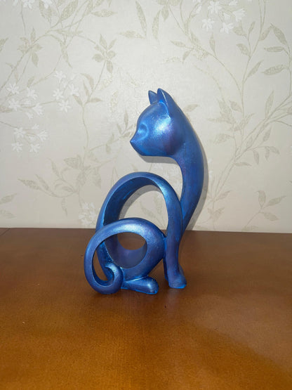 Abstract Cat Sculpture, Minimalist Cat Figurine, Geometric Cat Ornament, Cat Lover Gift, Home Accent, Geometric Cat Statue, Cat Sculpture, Cat Figurine