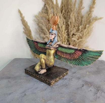 Egyptian Goddess Isis Sculpture, Isis Statue, Winged Isis Goddess Statue, Ancient Egyptian Isis Statue, Handmade Isis Sculpture, Isis Decor