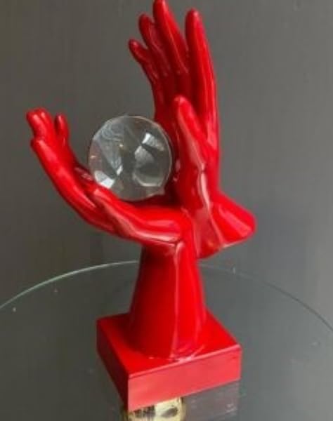 Hands Crystal Ball Sculpture, Elegant Hand Statue with Crystal Sphere, Hands Sculpture, Crystal Ball Statue, Mystical Home Decor, Ball Decor, Crystal Ball Decor, Crystal Ball Sculpture