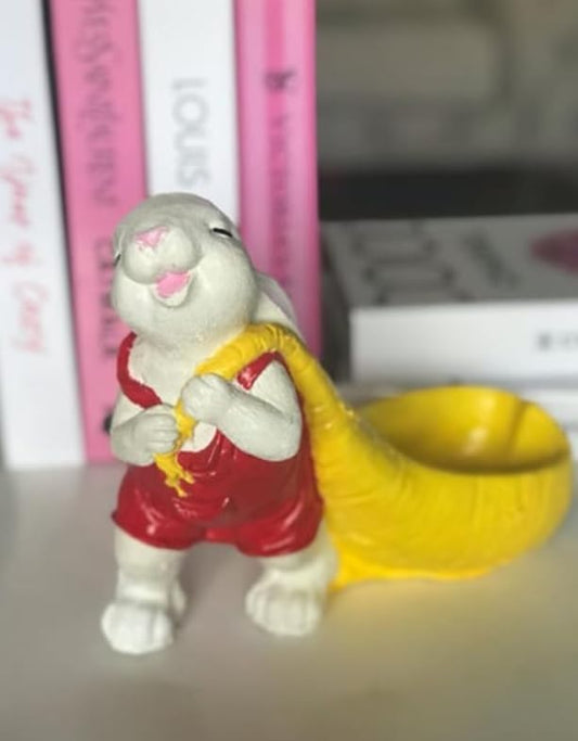 Whimsical Bunny Planter Decor, Rabbit Figurine Pot, Cute Bunny Flower Pot, Farmhouse Rabbit Decor, Easter Bunny Planter, Animal Planter, Rabbit Planter Decor, Bunny Planter Statue