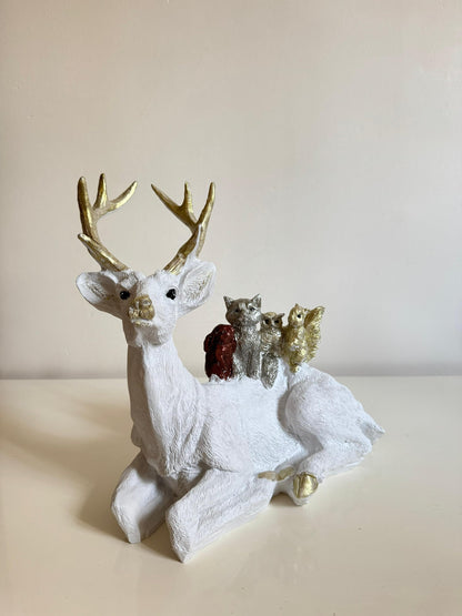 Handmade Deer Figurine, Winter Home Decor, Deer Ornament, Decorative Deer Figurine, Holiday Gift, Christmas Tabletop Decor, Deer Sculpture, Deer Figurine, Deer Decor, Deer Statue