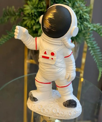 Astronaut On Moon Base, Astronaut Figurine, Space Decor Statue, Space Explorer Ornament, Moon Landing Figurine, Modern Astronaut Sculpture, Astronaut Statue