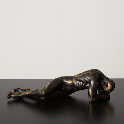 Scultura di figura maschile sdraiata, statua astratta del corpo umano, statua artistica di figura maschile, opera d'arte del corpo maschile, scultura di figura maschile, scultura maschile, statua maschile, decorazione maschile
