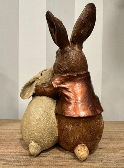 Easter Bunny Couple Figurine, Cute Rabbit Statue, Romantic Bunny Sculpture, Easter Bunny Decor, Rabbit Couple Statue, Romantic Rabbit Statue, Easter Bunny Couple Sculpture