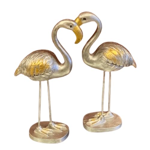 Flamingo Figurine Set, Polyester Flamingo Sculpture, flamingo Figurine, Polyester Flamingo Statue, Flamingo Decor, Handmade Flamingo Art