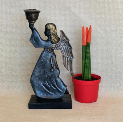 Portacandele a forma di angelo alato, portacandele a forma di angelo, portacandele a forma di angelo, portacandele a forma di bambina, portacandele a forma di statuina di angelo