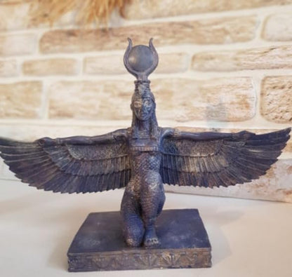 Egyptian Goddess Isis Sculpture, Isis Statue, Winged Isis Goddess Statue, Ancient Egyptian Isis Statue, Handmade Isis Sculpture, Isis Decor