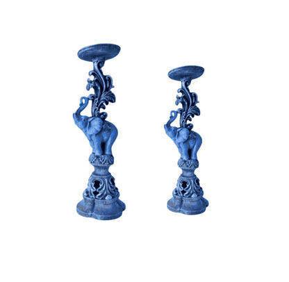 Elephant Candlestick Holder Set of 2, Elephant Candle Holder, Elephant Candlestick, Vintage Elephant Candlestick, Polyester Candle Holder