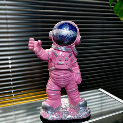 Astronaut On Moon Base, Astronaut Figurine, Space Decor Statue, Space Explorer Ornament, Moon Landing Figurine, Modern Astronaut Sculpture, Astronaut Statue