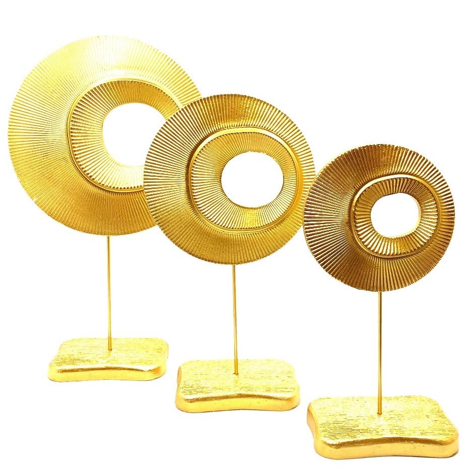 Circle Art Sculpture Set of 3, Modern Abstract Decor, Geometric Decor Set, Tabletop Art Decor, Circle Sculpture, Circle Statue, Circle Decor, Circle Objects