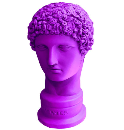 Griechische Hermes-Statue, abstraktes Gesicht, griechische Büstenskulptur, zeitgenössische griechische Mythologie-Skulptur, klassischer Büsten-Wohnakzent