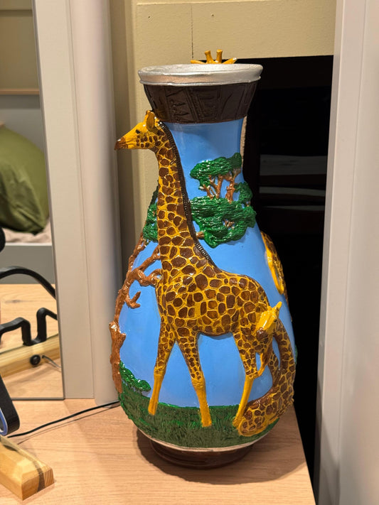 African Giraffe Vase, Handcrafted Animal Vase, Wildlife Decor, Giraffe Lover Gift, Giraffe Vase Decor, Safari Theme Vase, Giraffe Vase, African Giraffe Decor, Giraffe Decor