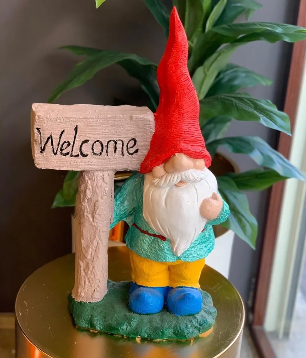 Large Garden Gnome Welcome Sign for Outdoor Decor, Garden Gnome Statue, Welcome Sign Gnome, Porch Welcome Gnome, Cute Gnome Statue