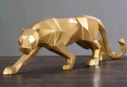 Large Panther Statue, Geometric Animal Figurine, Abstract Panther Sculpture, Panther Decorative Showpiece, Decorative Tabletop Statue