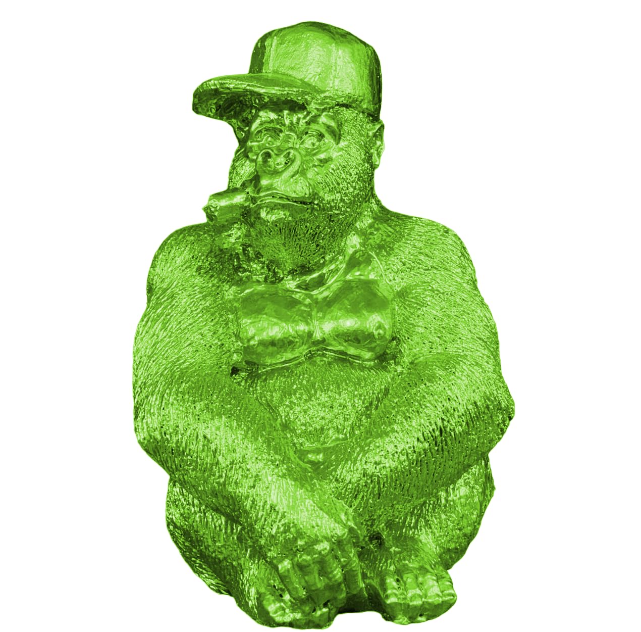 Smoking Gorilla Statue with Cap, Cool Gorilla Smoking Pipe Decor, Urban Style Gorilla Statue with Hat, Gorilla Statue with Cigarette and Cap