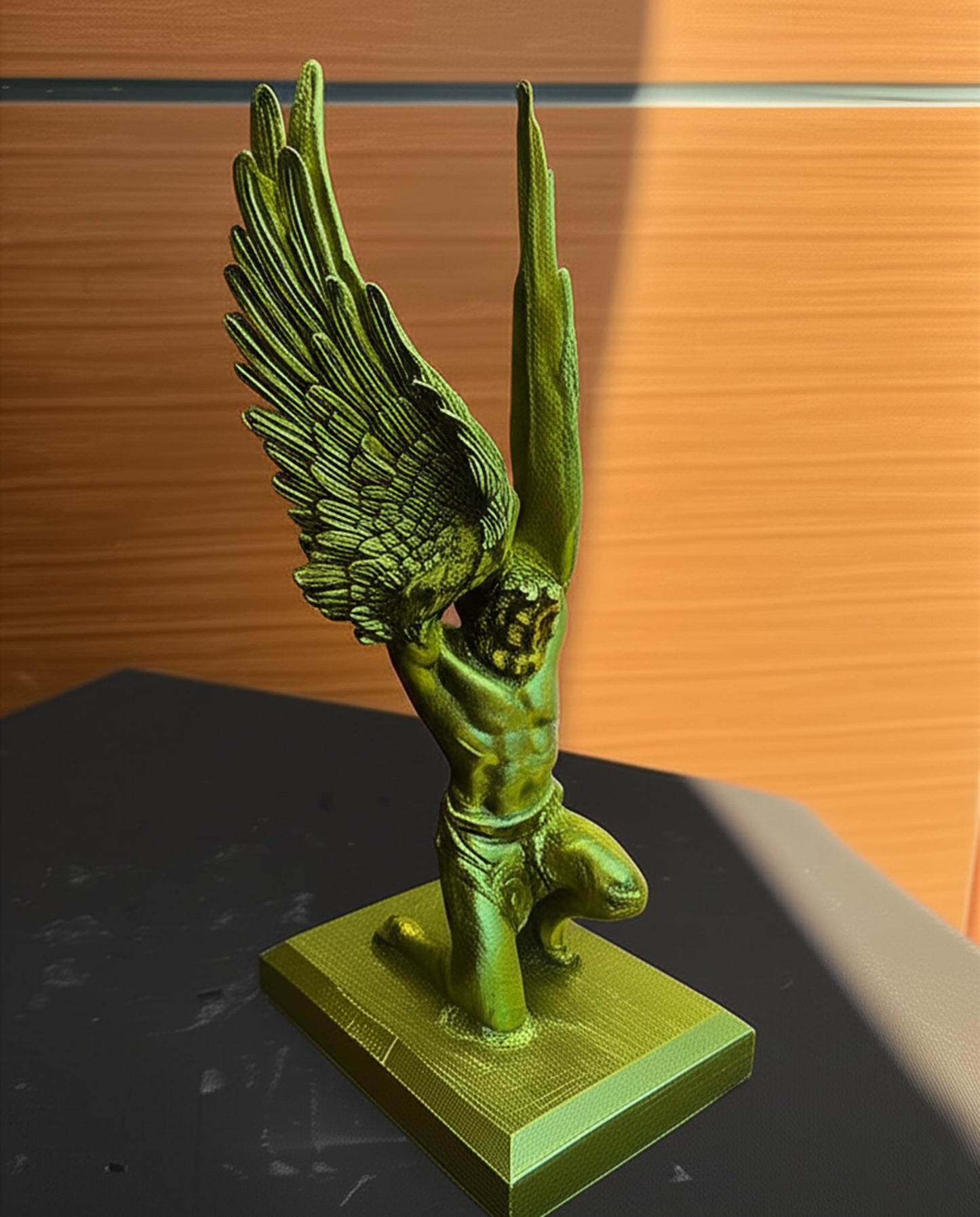 Geflügelte Atlas-Statue, Geflügelte Atlas-Skulptur, Geflügelte Atlas-Büste, Polyester-Geflügelte Atlas-Statue, handgemachte Atlas-Statue mit Flügeln