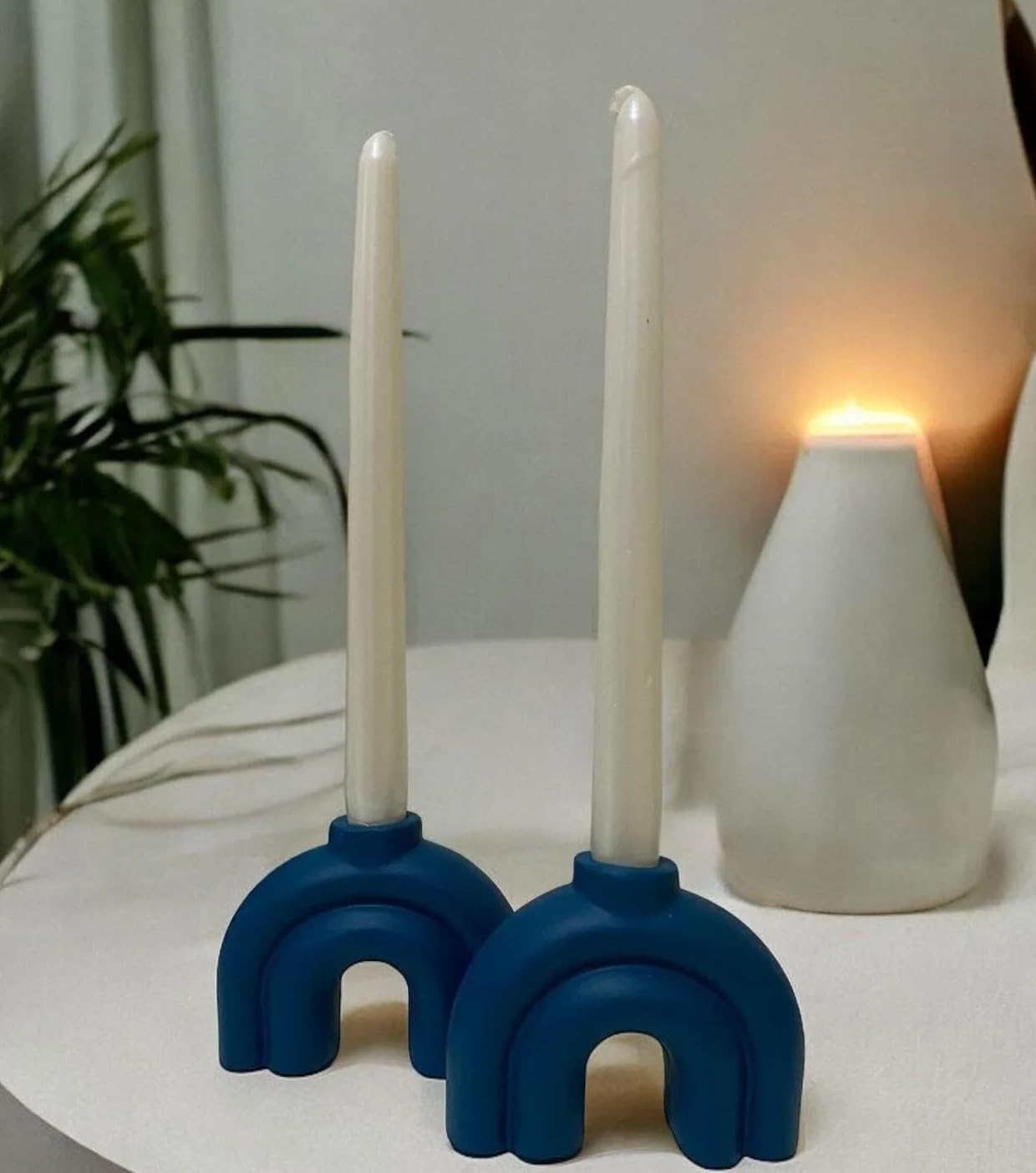 Kerzenständer im Vintage-Stil, Kerzenständer aus Keramik, handgefertigter Kerzenständer, kleiner Kerzenständer, Kerzenständer