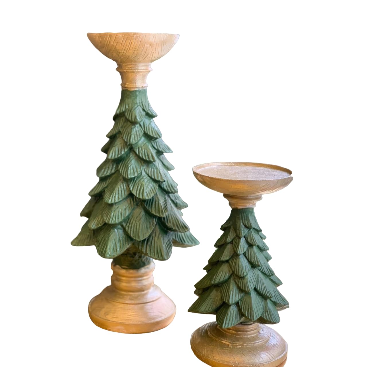 Tree Candle Holder set of 2, Pine Tree Figurine, Christmas Tree Decor, Seasonal Tree Figurine, Christmas Decor Gift, Holiday Tree Decor, Tree Candle Holder