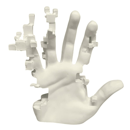 Modern Abstract Hand Sculpture, Futuristic Pixel Style Hand Statue, Pixel Style Sculpture, Pixelated Hand Statue, Pixelated Hand Sculpture