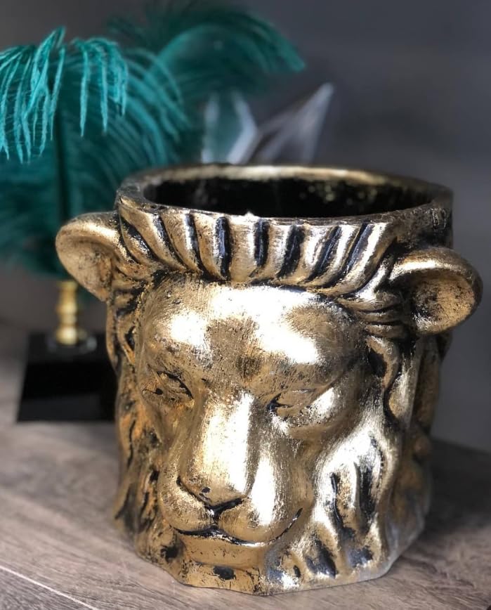 Lion Head Planter, Decorative Animal Pot, Modern Jungle Theme Vase, Unique Home Decor, Gift for Plant Lovers, Lion Head Pot, Lion Planter, Modern Lion Planter, Lion Head Flower Pot