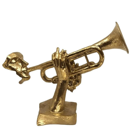 Unique Trumpet Player Statue for Home Decor, Handcrafted Jazz Music Sculpture, Music Themed Home Accent, Trumpet Player Statue, Jazz Decor, Trumpet Player Decor