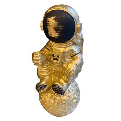 Astronaut On Moon Sculpture, Astronaut Figurine, Space-Themed Home Decor, Astronaut Ornament For Shelves, Unique Space Gifts, Space Decor, Astronaut Sculpture