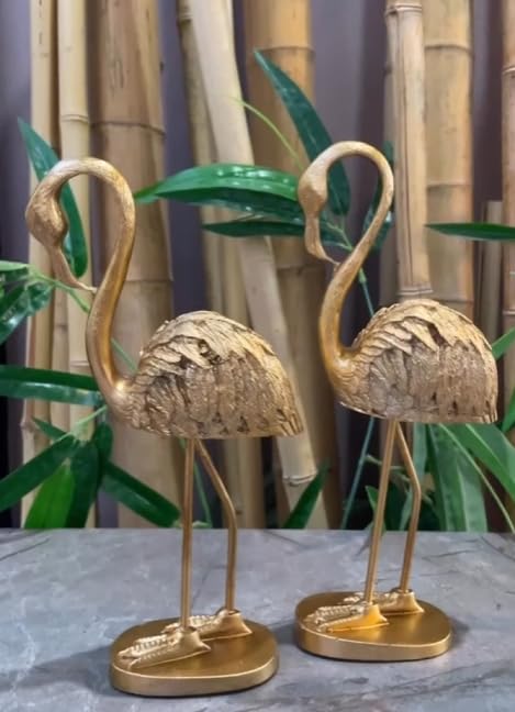 Flamingo Figurine Set, Polyester Flamingo Sculpture, flamingo Figurine, Polyester Flamingo Statue, Flamingo Decor, Handmade Flamingo Art