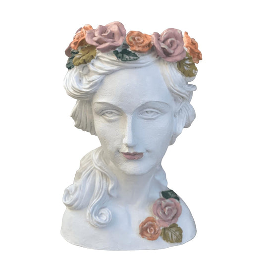 Female Bust Pot, Elegant Female Bust Planter, Romantic Floral Head Pot, Indoor Garden Decor, Female Bust Planter, Romantic Floral Head Pot, Romantic Planter, Romantic Pot