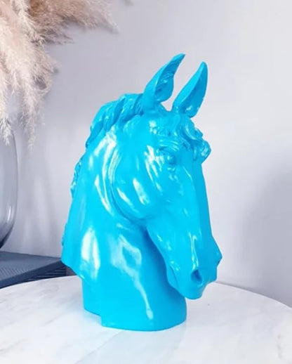 Handmade Horse Head Statue, Elegant Horse Figurine, Horse Head Statue, Horse Sculpture Art, Polyester Horse Statue, Elegant Horse Decor