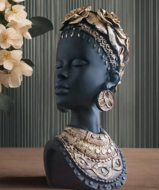Afrikanische Frauenbüste, Elegante afrikanische Frauenskulptur, Ethno-Kunst-Wohndekor, Afrikanische Frauenstatue, Tribal-Damen-Dekor, Afrikanisches Kunstdekor