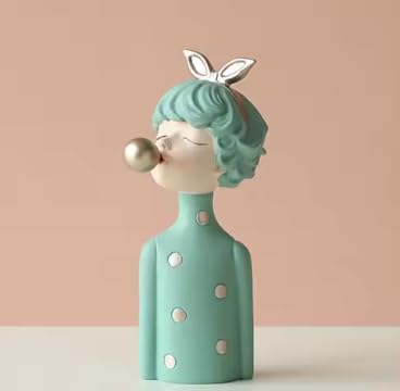 Modern Balloon Girl Statue, Cute Girl With Bow Head, Whimsical Girl Decor, Artistic Girl Statue, Girl Sculpture, Girl Statue, Girl Decor