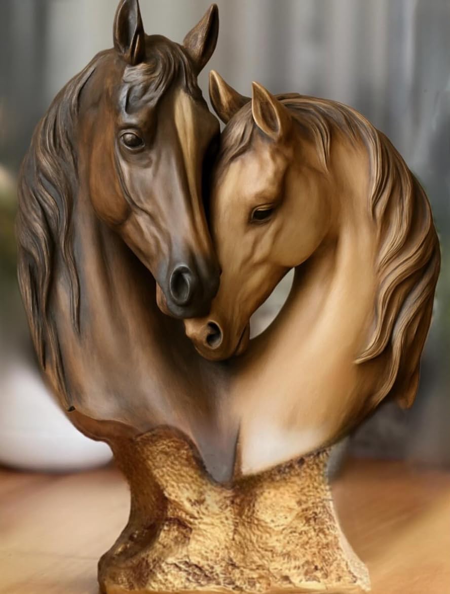 Soul Mate Horse Statue, Soulmate Horse Bust, Double Horse Head Sculpture, Double Horse Head Statue, Horse Couple Statue, Horse Couple Decor