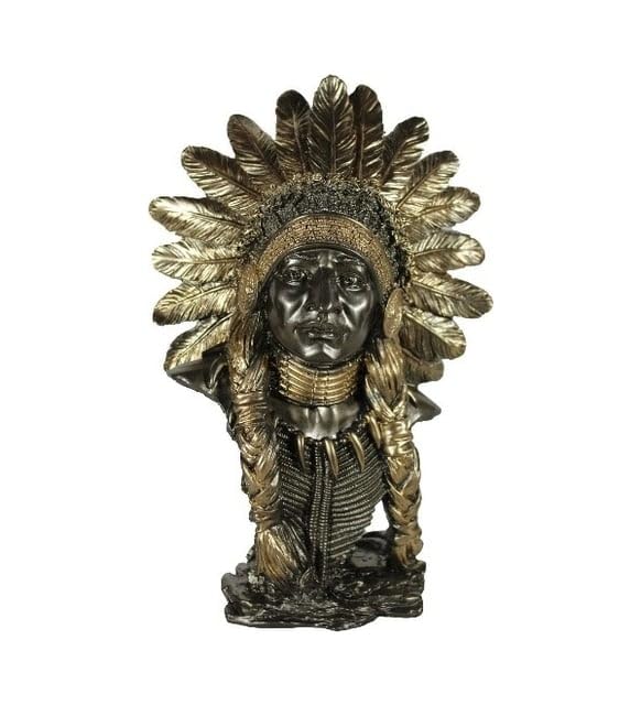 Native American Chief Bust, Tribal Warrior Sculpture, Native American Chief, Western Decor, Indian Chief Bust, Polyester Chief Sculpture, Indian Chief Decor, Indian Chief Sculpture