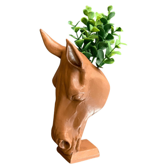 Horse Head Sculpture Vase, Unique Equestrian Planter, Horse Lover Gift, Horse Head Vase Decor, Horse Shaped Planter, Polyester Horse Vase