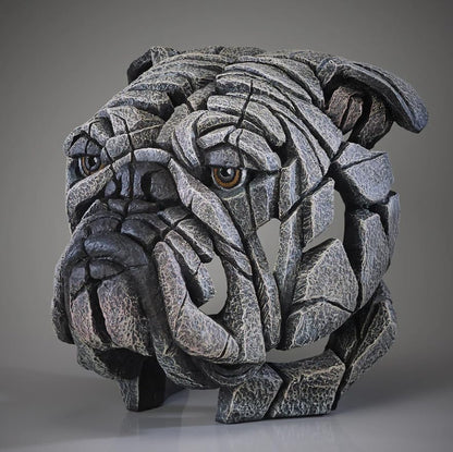 Abstract Bulldog Sculpture, Geometric Bulldog Head Statue, Bulldog Head Sculpture, Polyester Bulldog Wall or Shelf Sculpture, Bulldog Decor