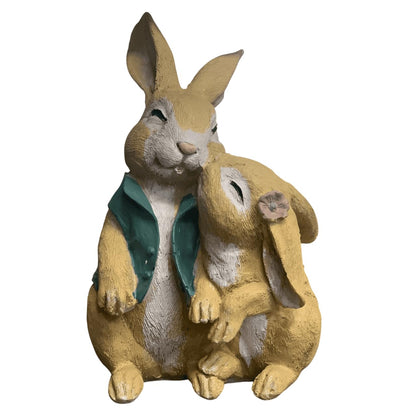 Easter Bunny Couple Figurine, Cute Rabbit Statue, Romantic Bunny Sculpture, Easter Bunny Decor, Rabbit Couple Statue, Romantic Rabbit Statue, Easter Bunny Couple Sculpture