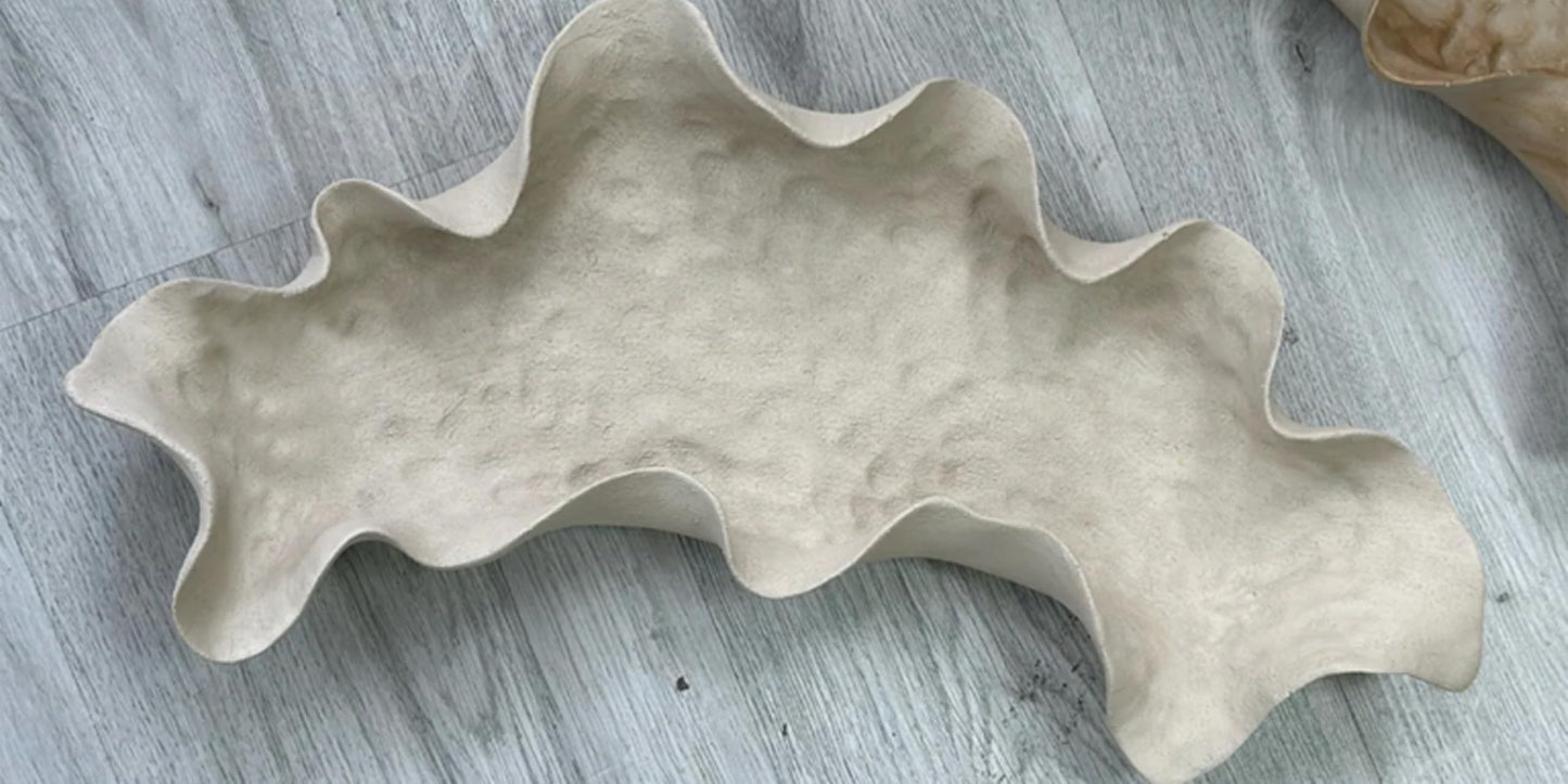 Wavy Edge Decorative Tray Set, Wavy Edge Tray, Modern Decorative Bowl, Unique Centerpiece Tray, Stylish Catch All Tray, Wavy Design Bowl, Modern Art Decor, Wavy Art Decor