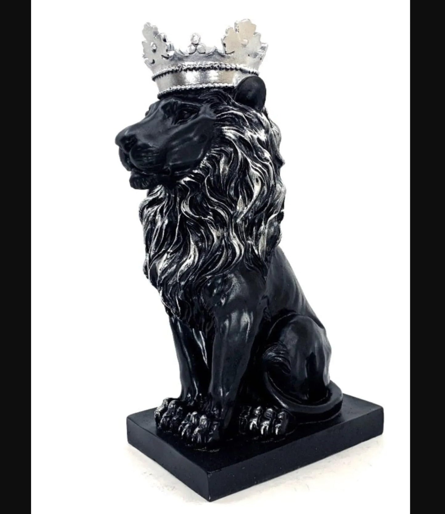 Regal Lion Statue With Crown, Crowned Lion Sculpture, Royal Jungle King Figurine, Royal Themed Home Decor, Lion Crown Figurine, Lion Crown Sculpture, Lion Crown Decor
