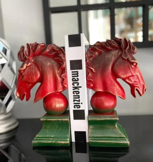 Elegant Horse Head Bookends, Horse Head Bookends, Horse Bookends, Polyester Bookends Set, Luxury Home Bookends, Animal Bookends